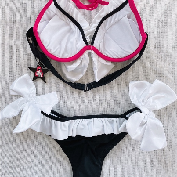 Y2K Sexy Cheeky Bikini Set Japanese Style Gothic Lolita Maid Swimsuit Kawaii - Picture 10 of 15